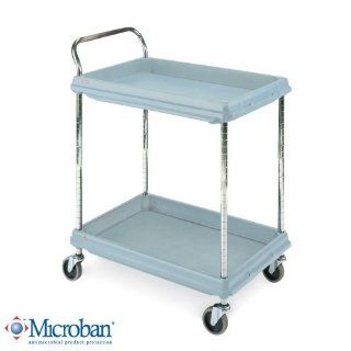 Metro BC2030 2DMB Utility Cart With Two Deep Ledge Shelves And Microban Protection 32 3/4" X 21 