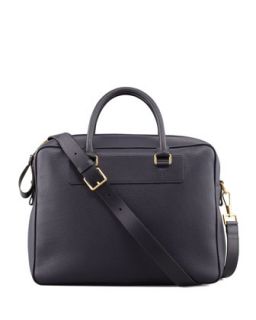 Mens Leather Zip Briefcase, Blue   Tom Ford   Blue