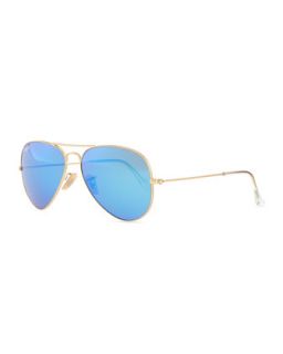 Aviator Sunglasses with Flash Lenses, Gold/Blue Mirror   Ray Ban   Gold/Blue