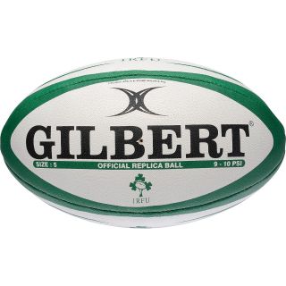 GILBERT IRFU Official Replica Rugby Ball   Size 5, Kelly/white