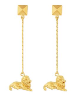 Golden Leo Zodiac Earrings   Valentino   Gold