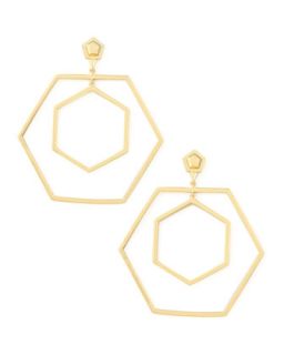 Hexagonal Hoop Earrings   Eddie Borgo   Gold