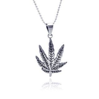 Stainless Steel Pendant Marijuana Pendant (Chain Not Included) Jewelry
