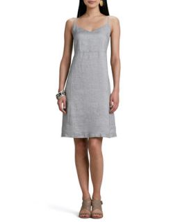 Womens Twinkle Linen Slip Dress   Eileen Fisher   Smoke (X SMALL (2/4))