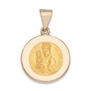 Saint Anne De Beaupre Medal 5/8 Inch 15mm Hollow 14kt Gold Jewelry