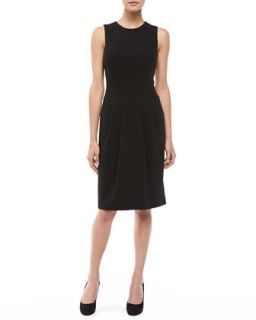 Womens Boucle Pleat Skirt Dress   Michael Kors   Black (6)