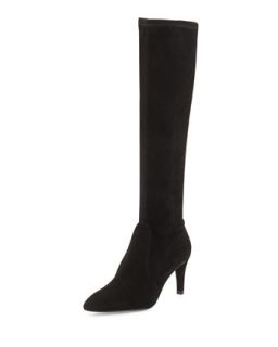 Coolboot Stretch Suede Boot, Black (Made to Order)   Stuart Weitzman   Black