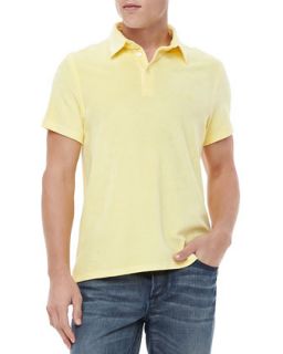 Mens Short Sleeve Terry Polo, Yellow   Vilebrequin   Yellow (XXX LARGE)