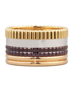 Classic Quatre 18k Gold Large Band Ring, Size 7   Boucheron   Gold (7)