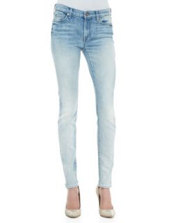 Womens Faded Destroyed Skinny Jeans   7 For All Mankind   Sun bleach dstroy