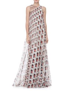 Womens Diamond Swirl Print Gown   Carolina Herrera   Open white (2)