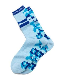 Split Camo Mens Socks, Aqua/Blue   Arthur George by Robert Kardashian   Teal