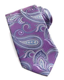 Mens Large Paisley Silk Tie, Purple   Ermenegildo Zegna   Purple