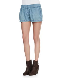 Womens Elastic Chambray Pajama Shorts   rag & bone/JEAN   Perfect (X SMALL)