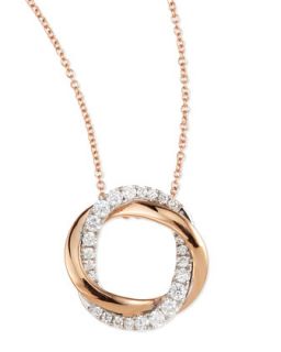 18k Pink & White Mini Halo Diamond Pendant Necklace   Frederic Sage   White