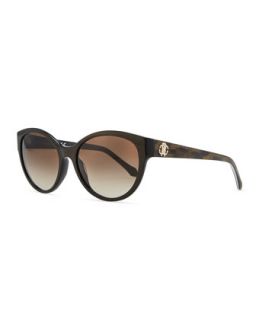 Plastic Oval Sunglasses, Brown   Roberto Cavalli   Brown