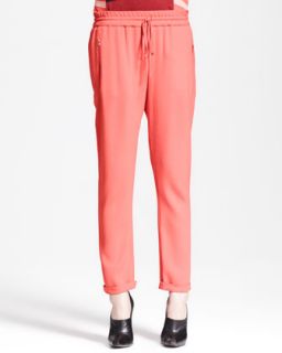 Womens Zip Pocket Drawstring Pants   Stella McCartney   Vermillion (40/6)