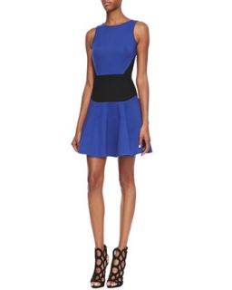 Womens Sleeveless Flirty Knit Dress   Tibi   Sapphire/Black mu (6)