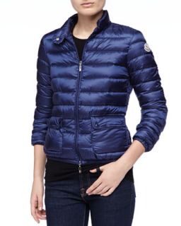 Womens Zip Puffer Jacket with Pockets, Navy   Moncler   Navy (XX LARGE)