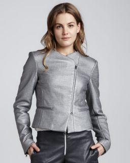 Womens Laminated Zip Front Jacket   LAgence   Iron grey (10)