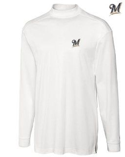 Milwaukee Brewers DryTec L/S Imperial Mock Turleneck White  Sports Fan Apparel  Sports & Outdoors