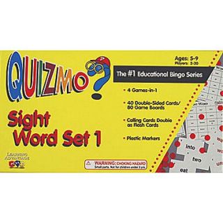 Learning Advantage™ Quizmo Sight Word Set 1 Bingo Game, Grades Kindergarten   4th