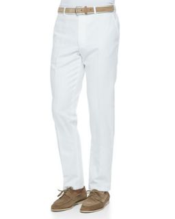 Mens Four Pocket Cotton/Linen Pants, White   Loro Piana   White (56)