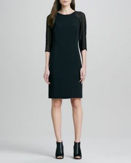 Womens Anne Sheer Sleeve Dress   J Brand Ready to Wear   Black (4)