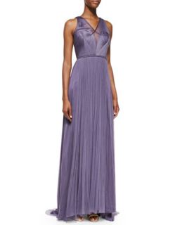 Womens Sleeveless Draped Gown with Shirred Bodice   Catherine Deane   Parme (4)