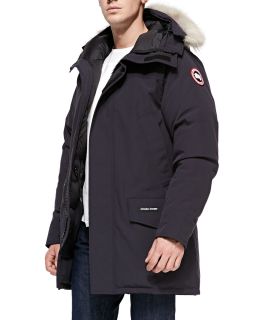 Mens Langford Arctic Tech Parka Jacket with Fur Hood, Navy   Canada Goose  