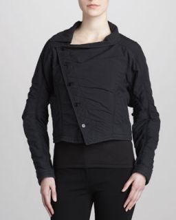 Womens Asymmetric Button Front Jacket   Donna Karan   Deep (4)