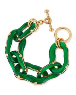 Resin Link Bracelet, Green   Oscar de la Renta   Green