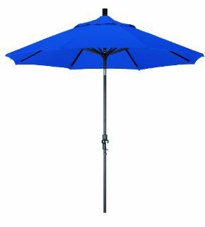 California Umbrella 9 Feet Pacifica Farbric Aluminum Crank Lift Collar Tilt Market Umbrella with Black Pole, Pacific Blue  Patio Umbrellas  Patio, Lawn & Garden