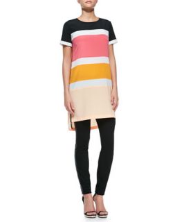 Womens Colorblock T Shirt Dress   DKNY   Blk/Wht/Pop/Trop (PETITE)