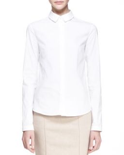 Womens Poplin Button Up Blouse   THE ROW   White (10)
