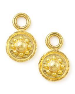 19k Gold Daisy Disc Earring Pendants   Elizabeth Locke   Gold (19k )