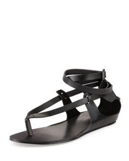 Brea Ankle Wrap Thong Sandal, Black   Saint & Libertine   Black (38.5B/8.5B)