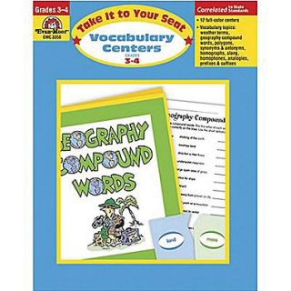 Evan Moor Take It To Your Seat Vocabulary Centers Teacher Resource Book, Grades 3rd   4th