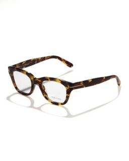 Unisex Semi Squared Fashion Glasses, Brown/Pink   Tom Ford   Havana /Brown tan