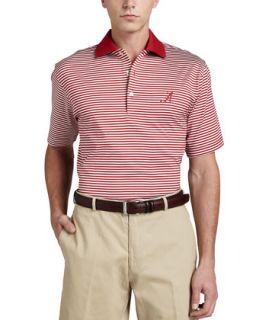 Mens Alabama Gameday Polo College Shirt, Striped   Peter Millar  