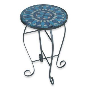 Royce RF59C/BK Home Accents Indoor/Outdoor Lighted Table Blue Quill Pattern