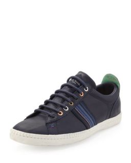 Mens Osmo Leather Low Top Sneaker, Navy   Paul Smith   Navy (9/10.0D)