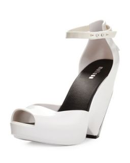Floret Open Toe Jelly Pump   Melissa Shoes   White (9.0B)