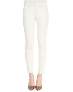 Womens Cropped Leather Skinny Pants   J Brand Jeans   Ghost white (27)