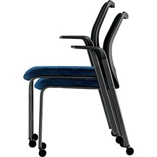HON Nucleus 100% Polyester Multipurpose Stacking Chair, Mariner Seat, Black Base