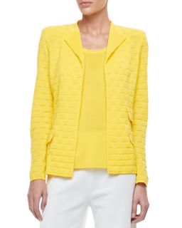 Lilly Texture Jacket, Womens   Misook   Tahiti yellow (0X (16/18))