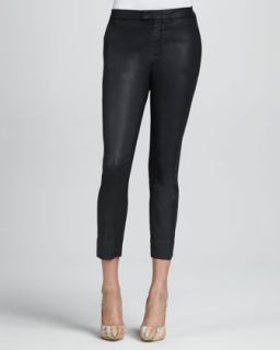 Womens Coated Black Slim Chinos   7 For All Mankind   Coated black (28)