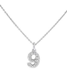 Diamond Number Necklace, 9   KC Designs   White
