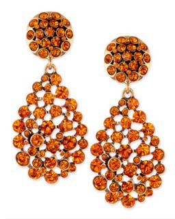 Faceted Chandelier Clip On Earrings, Orange   Oscar de la Renta   Orange