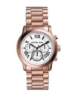Mid Size Cooper Rose Golden Stainless Steel Chronograph Watch   Michael Kors  